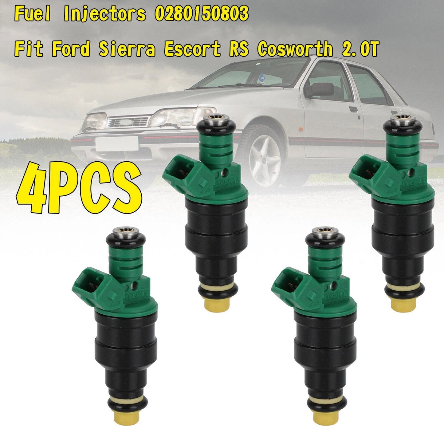 4X Fuel Injectors 0280150803 for Ford Sierra Escort RS Cosworth (1982–1997)