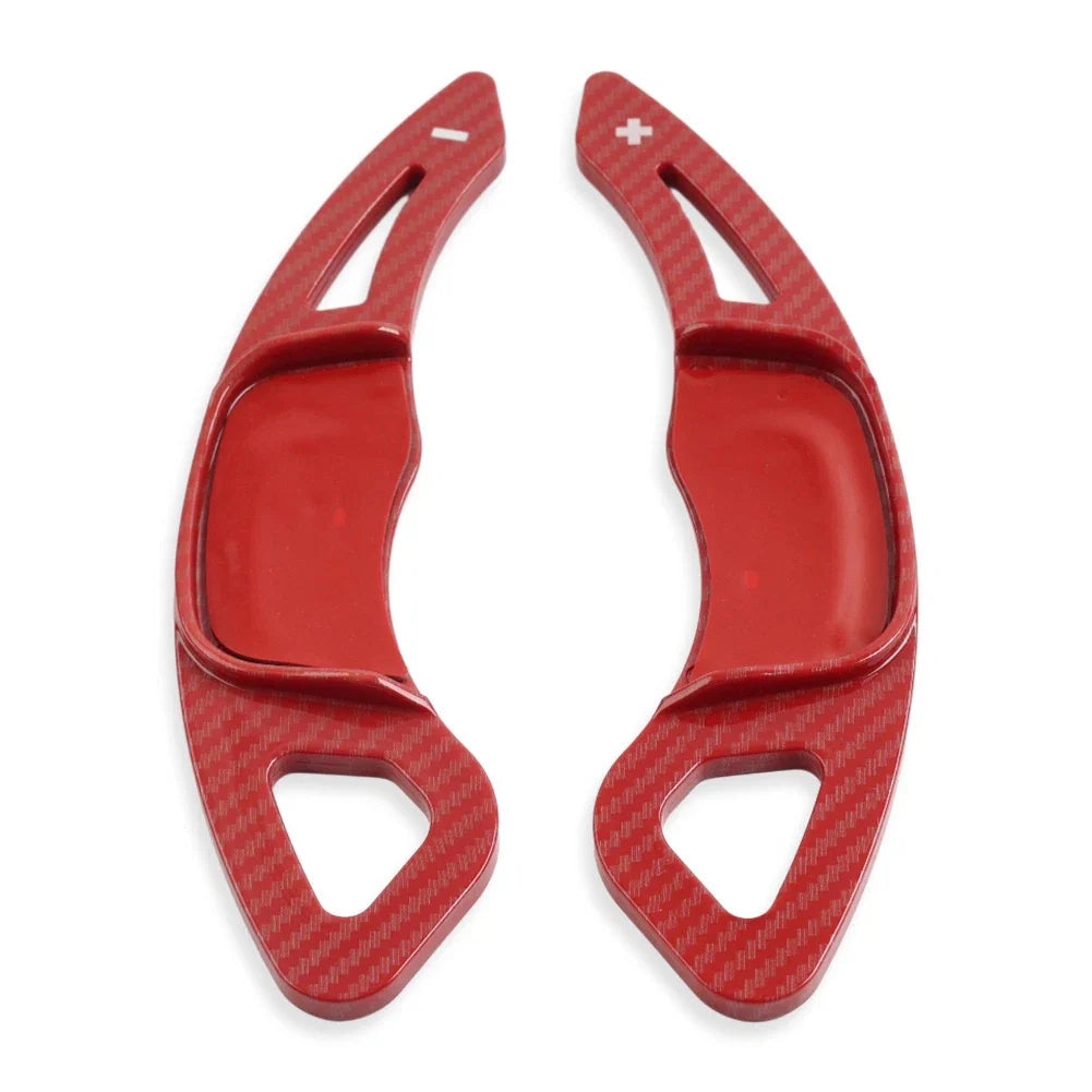 Carbon Fiber Red Steering Wheel Paddle Shifter Extensions for VW Golf 7, Polo (2013-2023)