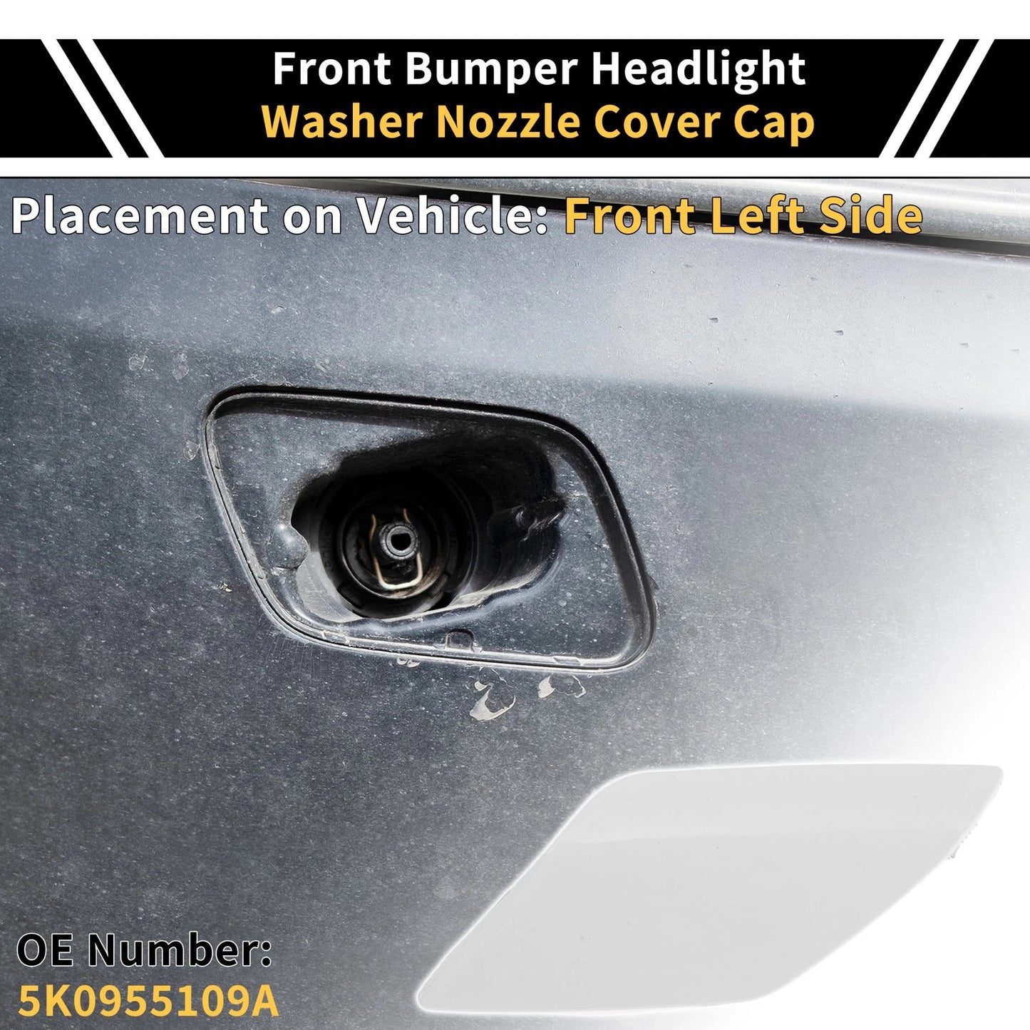 Left Headlight Washer Nozzle Cover Cap for VW Golf 6 MK6 GTI (2009–2013)