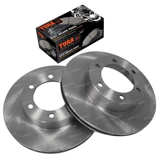 2 Front Brake Disc Rotors + Pads Set for Toyota Hilux Surf (1995–2002)