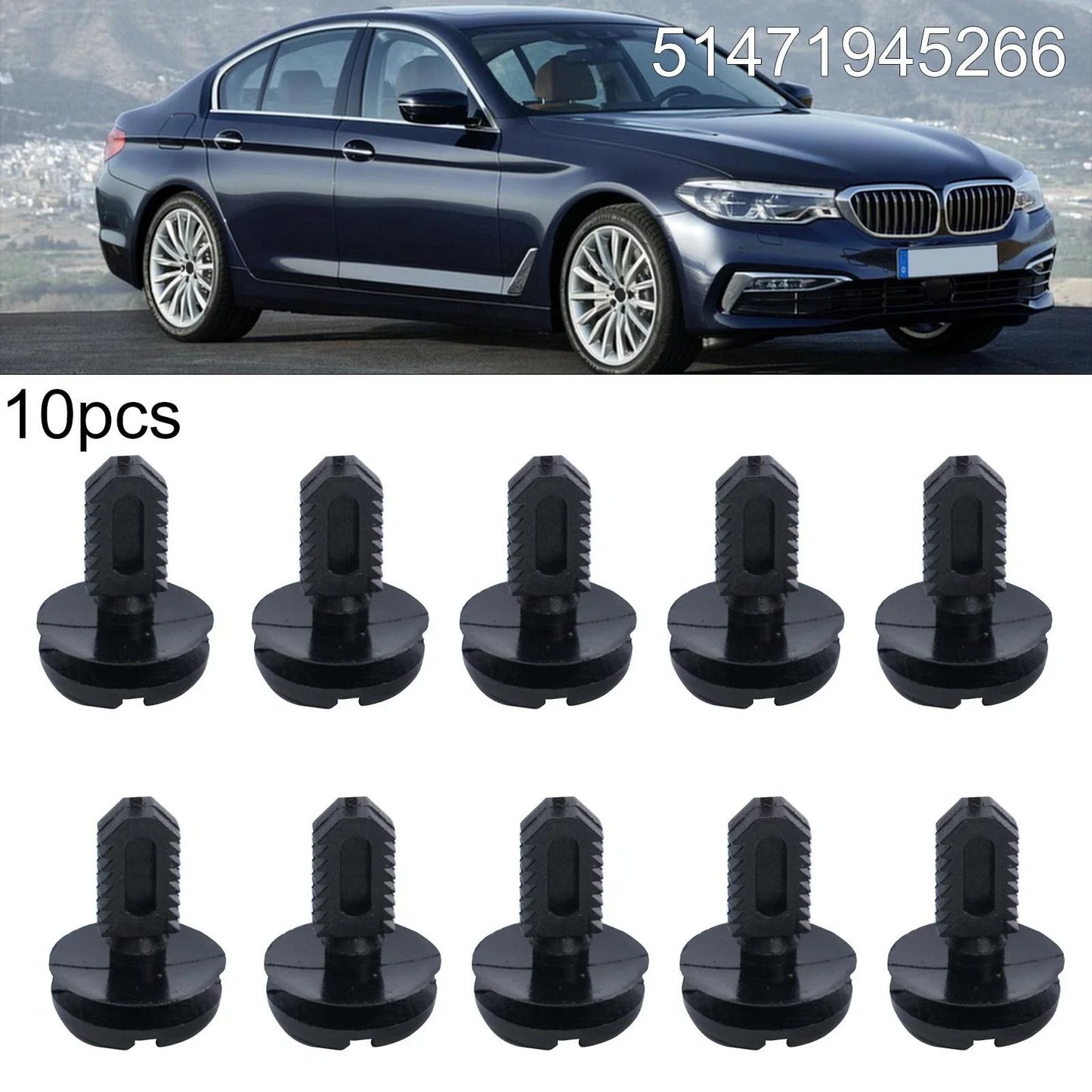 Black Plastic Clips Rivet 10 Pieces for BMW 3 Series