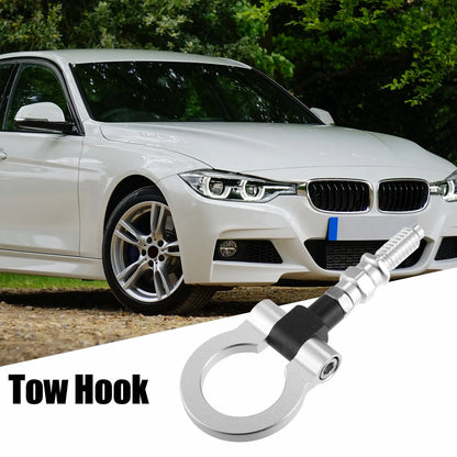 Front Bumper Screw-On Tow Hook Towing Bar for BMW 325i 335i Silver Tone