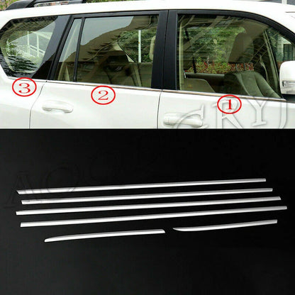 Chrome Stainless Window Frame Cover Trim for Toyota Prado Fj150 (2010–2022)