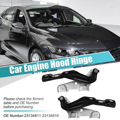 Hood Hinge 2 x Black for Chevrolet (23134811, GM1236171)