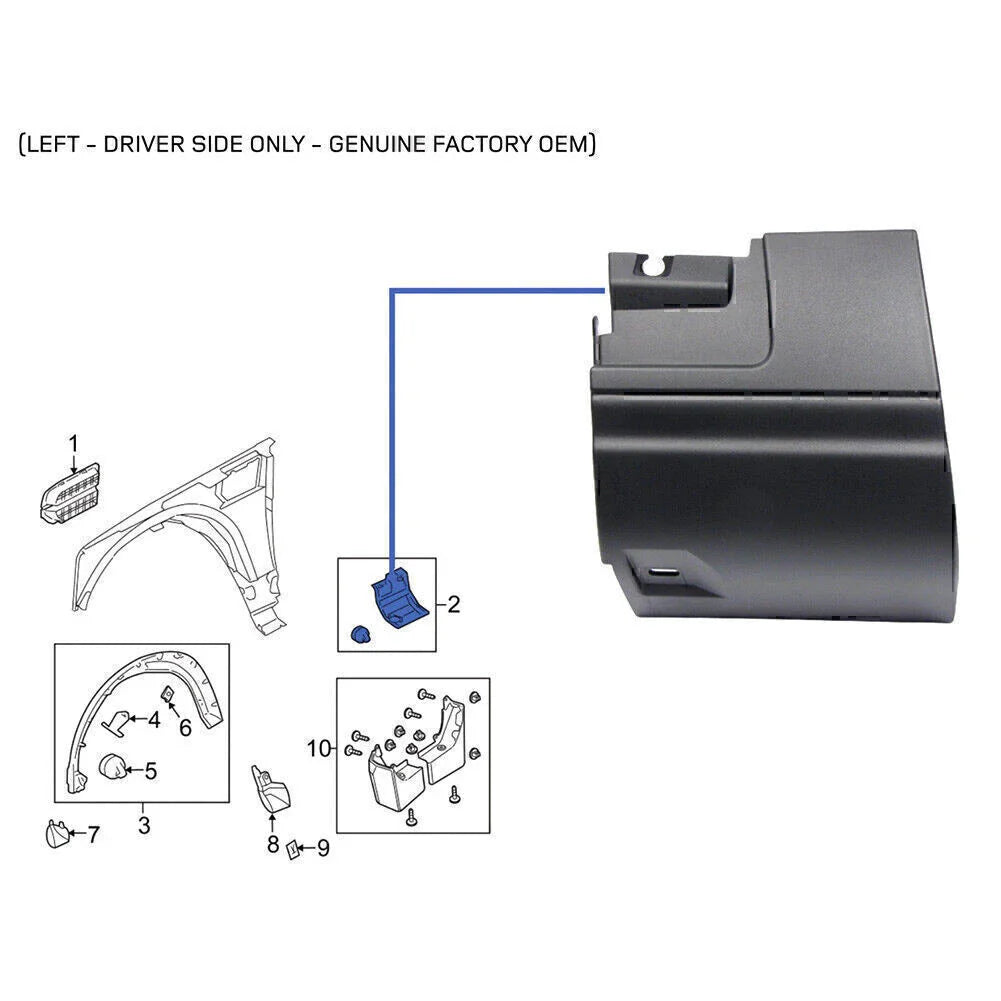 Fender Side Corner Protector Molding for Land Rover LR3 LR4 (2005-2016)