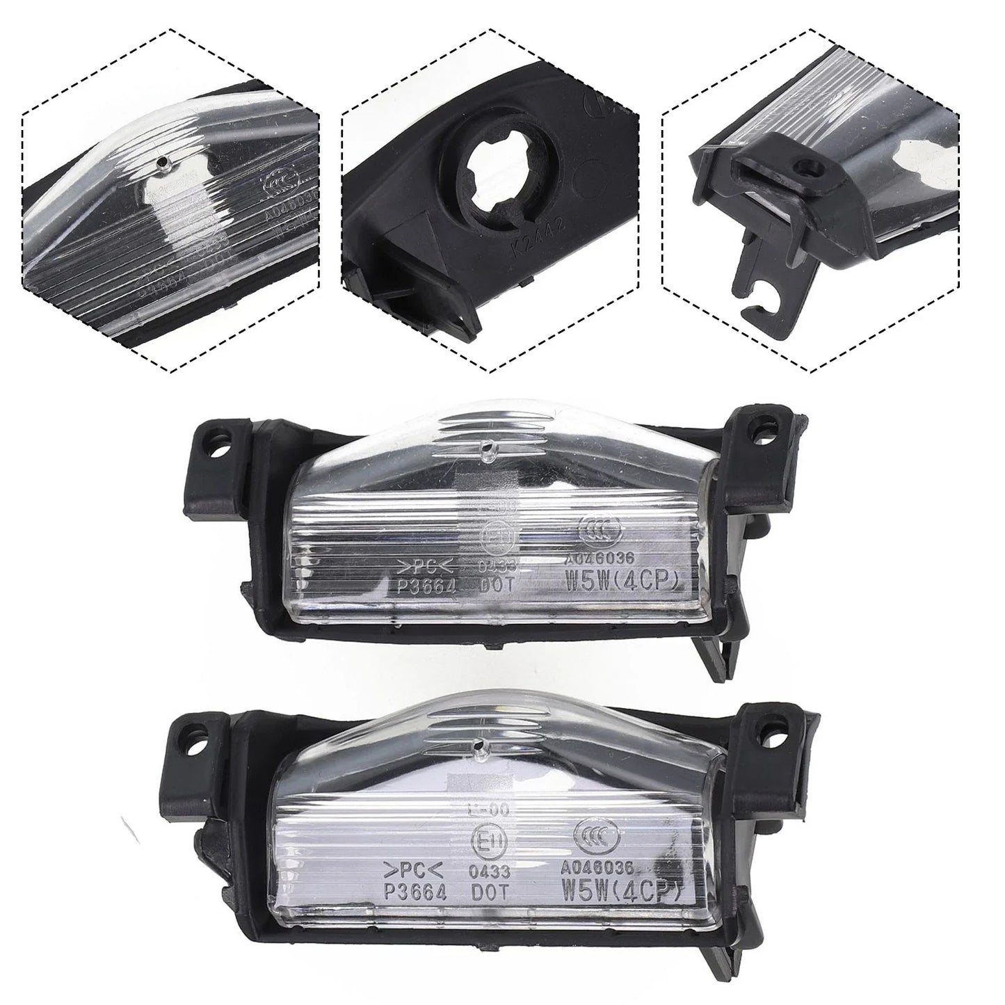 2 x License Plate Light Bumper Lamp Cover for Mazda 3 (2009–2013)