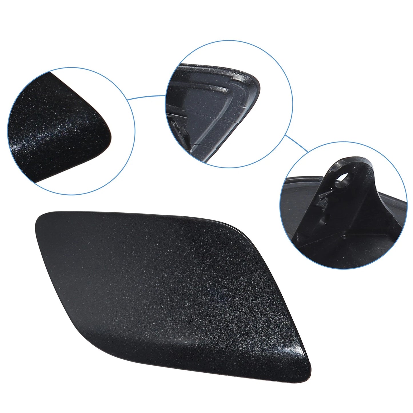 Front Right Headlight Washer Nozzle Cover Cap for Audi Q7 (2007–2015) Gloss Black