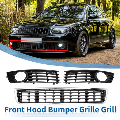 Set of 1 Front Lower Bumper Grille Grill for Audi A4 B6 (2003–2005) No.8E0807681 Black