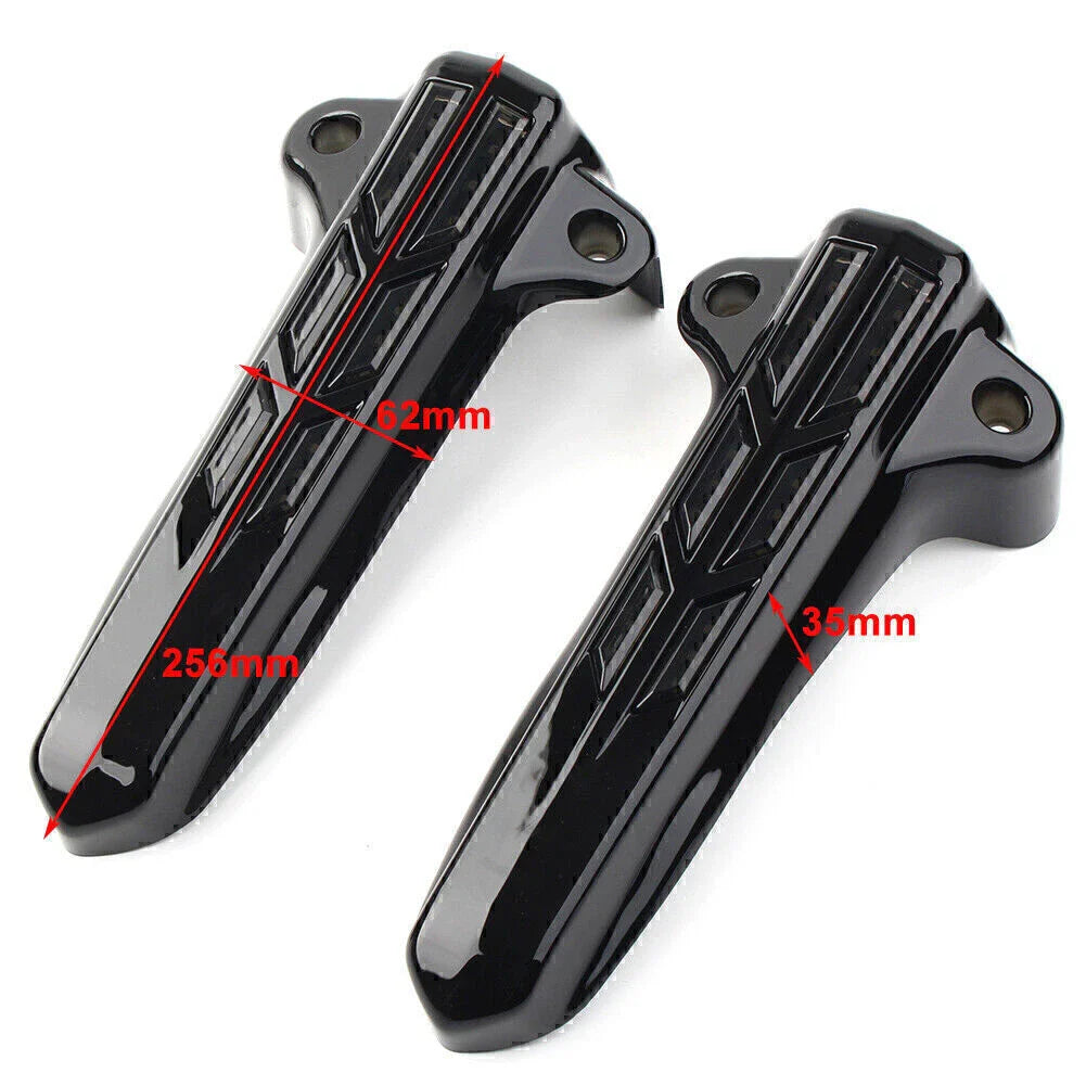 Smoke LED Front Lower Fork Leg Covers for Harley FLHR FLHTK FLHX (2014-2020)