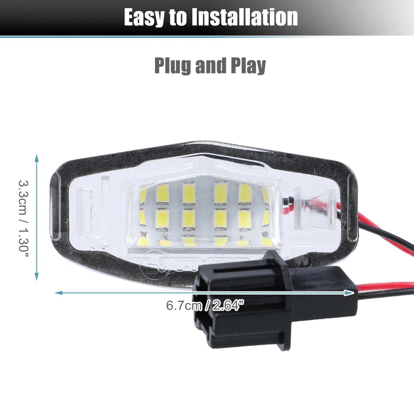 2 x LED License Plate Light Assembly for Honda Accord & Acura (2013-2017)
