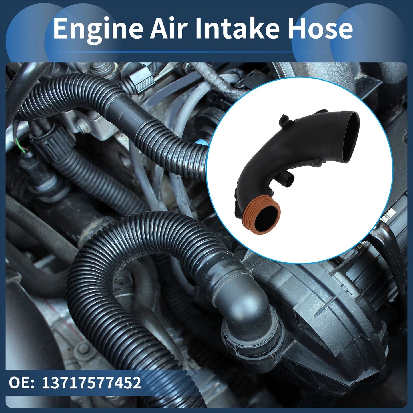 Engine Air Intake Hose for BMW 5 6 7 Series X5 X6 E70 E71 (No. 13717577452)