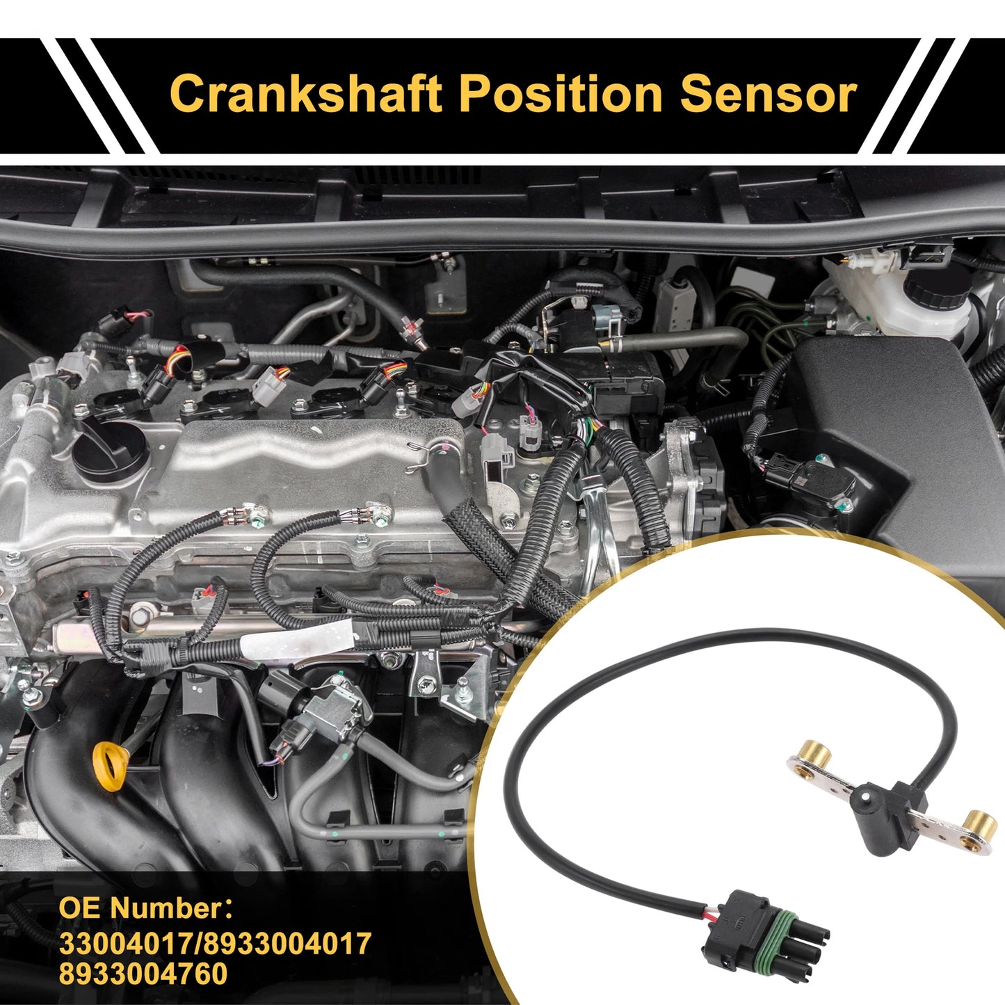 1 Pc Crankshaft Position Sensor No.33004017 for Dodge Monaco (1990–1991)
