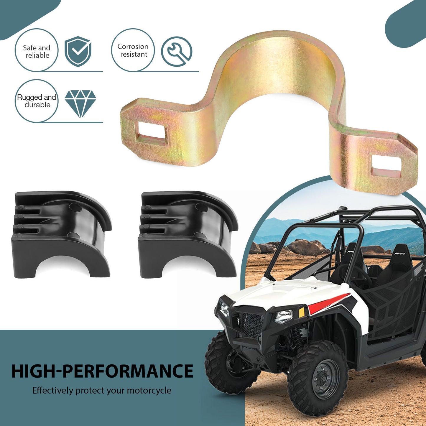 Set of 2 Rear Stabilizer Bar Bushings for Polaris RZR 570 Ranger 900 1000