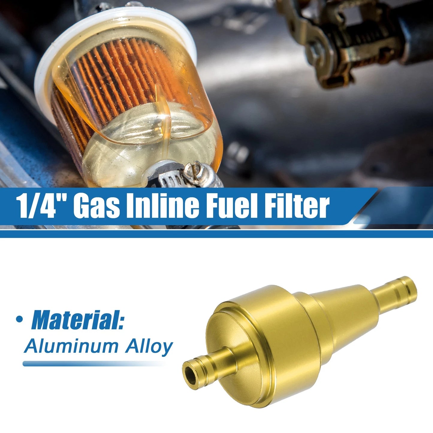 Universal Gas Inline Fuel Filter 6mm OD for ATV UTV (Universal)