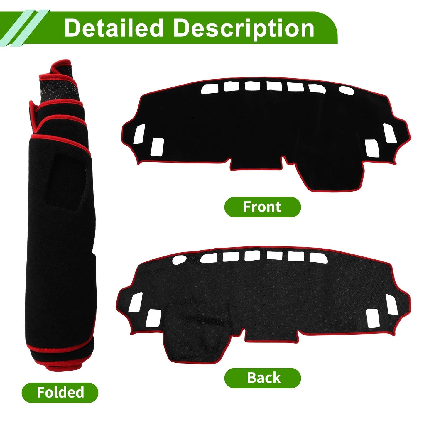 Dashboard Cover for Mitsubishi Delica Mini B34A B35A B37A (Black Red)