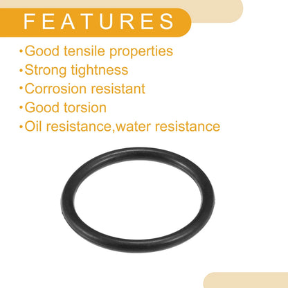 50pcs NBR Rubber O Ring Seal Gasket for Cars Trucks (14mm ID x 1.5mm CS)