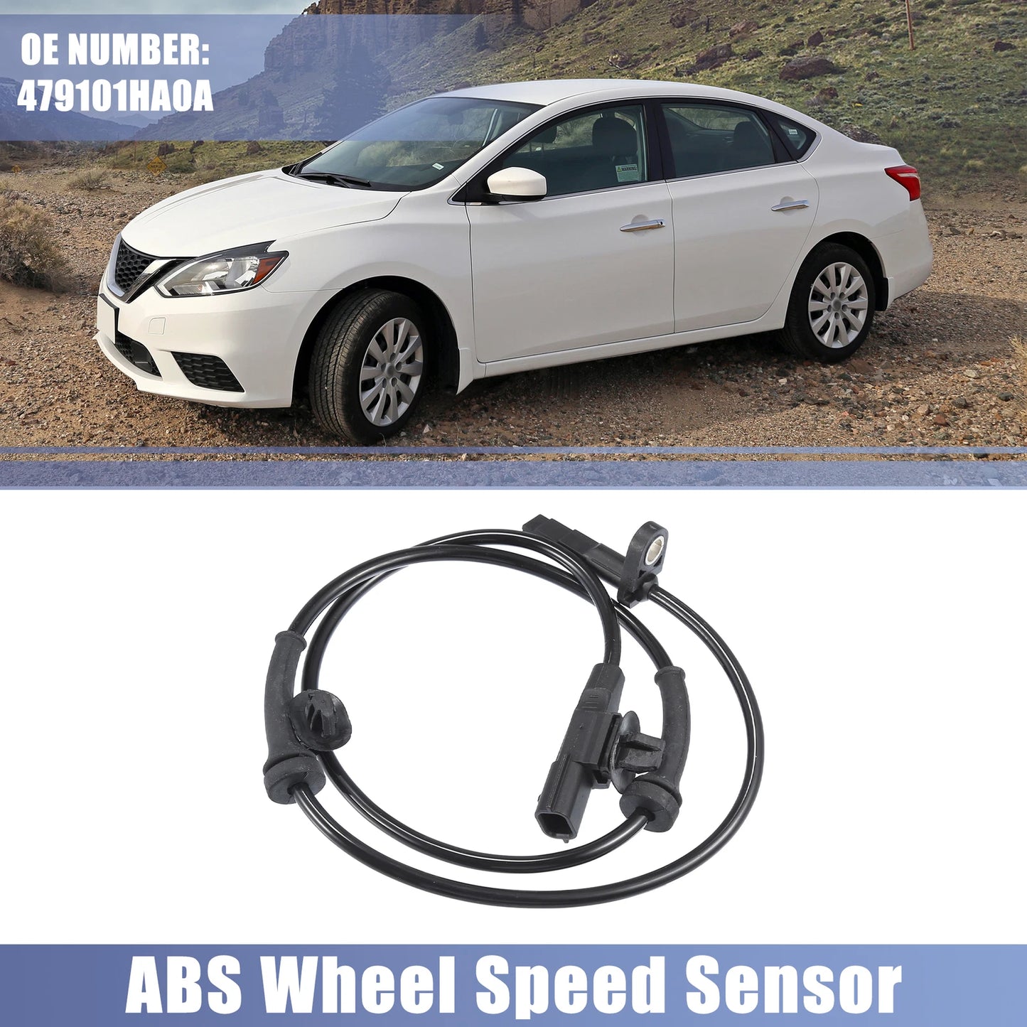Set of 2 ABS Wheel Speed Sensors No. 479101HA0A for Nissan