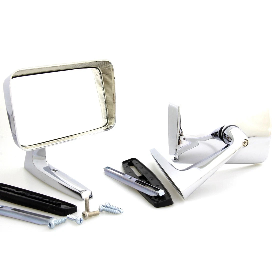 Set of 2 Chrome Fender Door Mirrors for Classic Vehicles
