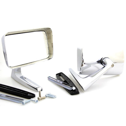 Set of 2 Chrome Fender Door Mirrors for Classic Vehicles