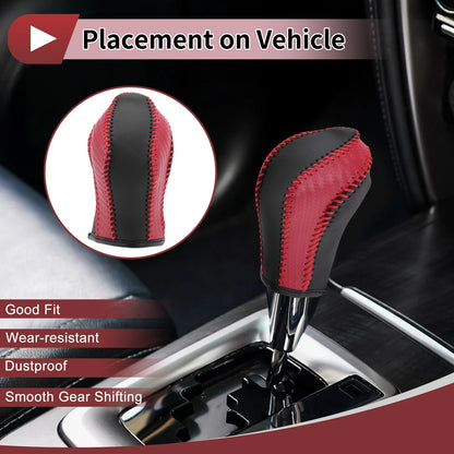 1 Pc Gear Shift Knob Cover for Nissan Maxima (2016–2023) Red Faux Leather