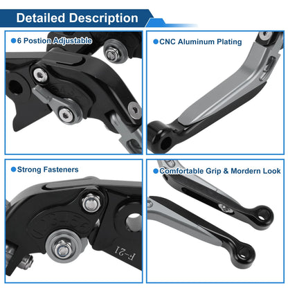 Short Long Brake Clutch Levers for Kawasaki Vulcan S 650 (2015–2023) Black Titanium