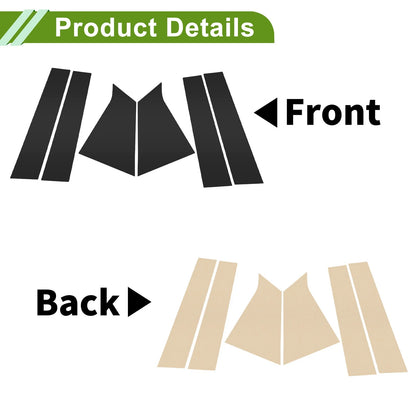 6 Pcs Pillar Window Trim for Chevy Malibu (2016–2021) Black