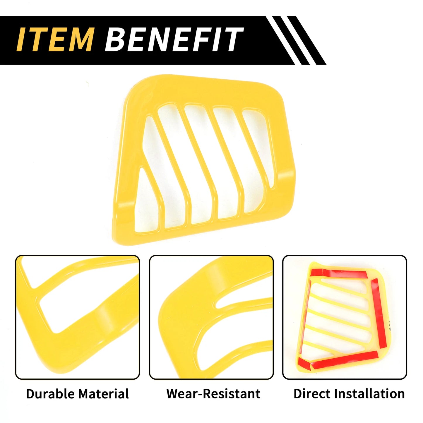 Dashboard Side Air Vent AC Outlet Cover for Jeep Wrangler JL JLU (2018–2024) Yellow