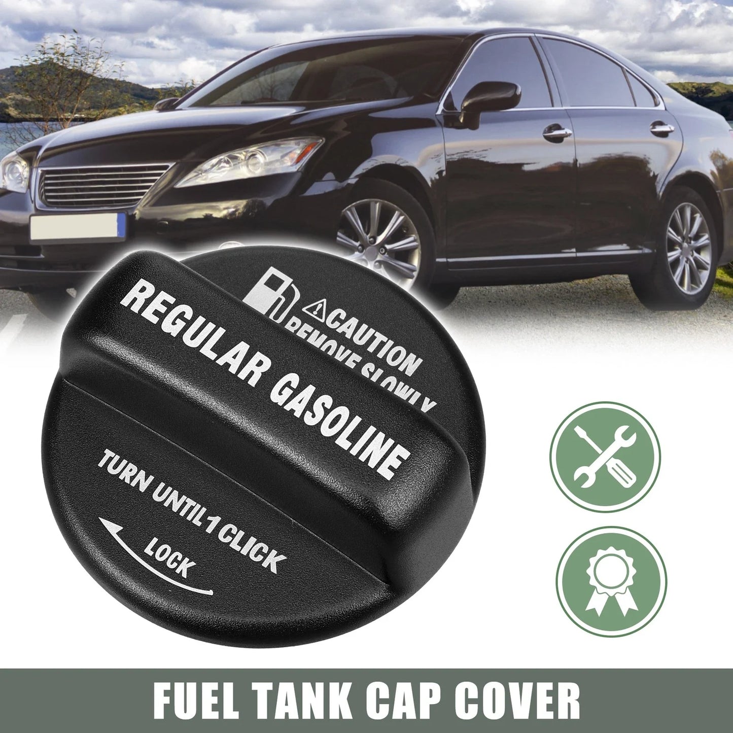 Gasoline Fuel Tank Cap for Lexus - Black Cover