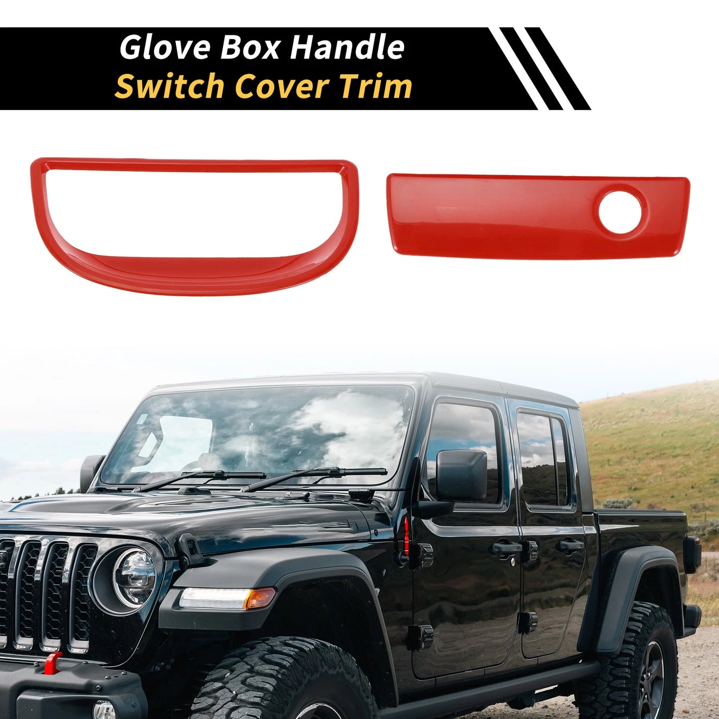 Glove Box Handle Switch Cover Trim for Jeep Wrangler JK (2007–2017) Red