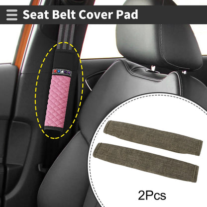 2X Brown Seat Belt Cover Pad Cat Paw Fleece for Universal Vehicles (11.81")