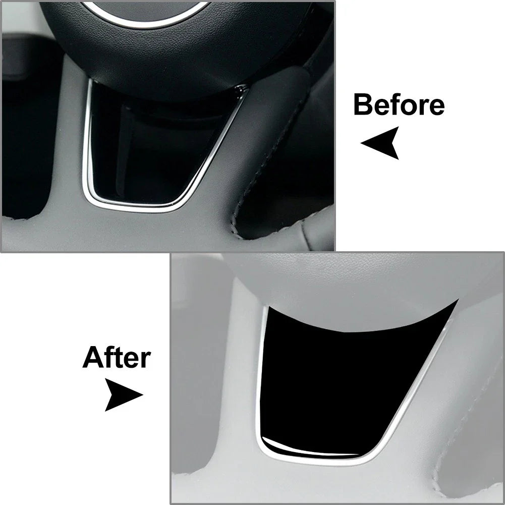 Steering Wheel Cover Trim Piano Black for Audi A3 A4 A5 B9 (2017-2021)