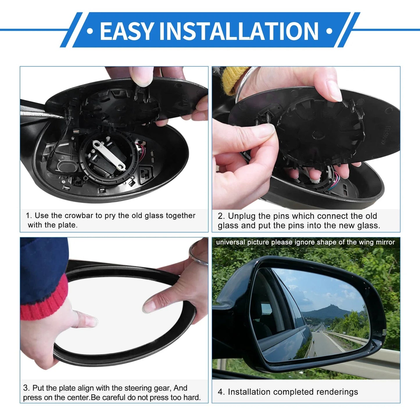 Heated Left Driver Side Upper Mirror Glass for Dodge Ram
