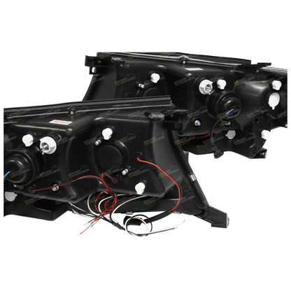 Angel-eye Projector LED Black Headlights for Toyota Landcruiser (2007–2015)