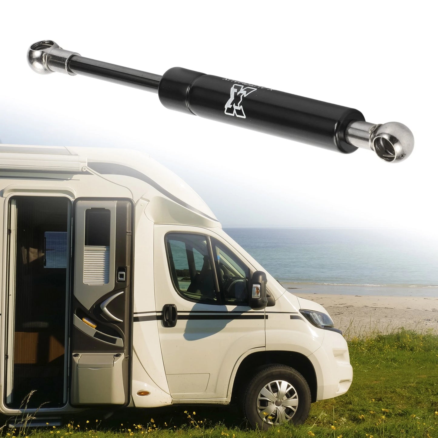 1 Pc 8 Inch Black Lift Support Strut Gas Spring for RV Car (200N)