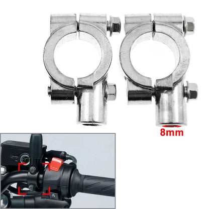 22MM 8mm Handlebar Mirrors Mount Holder Clamp for Motorcycle Chrome