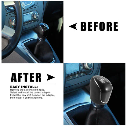 6 Speed Manual Shift Knob for Ford Mondeo MK3 (2000–2007) ABS Faux Leather Black
