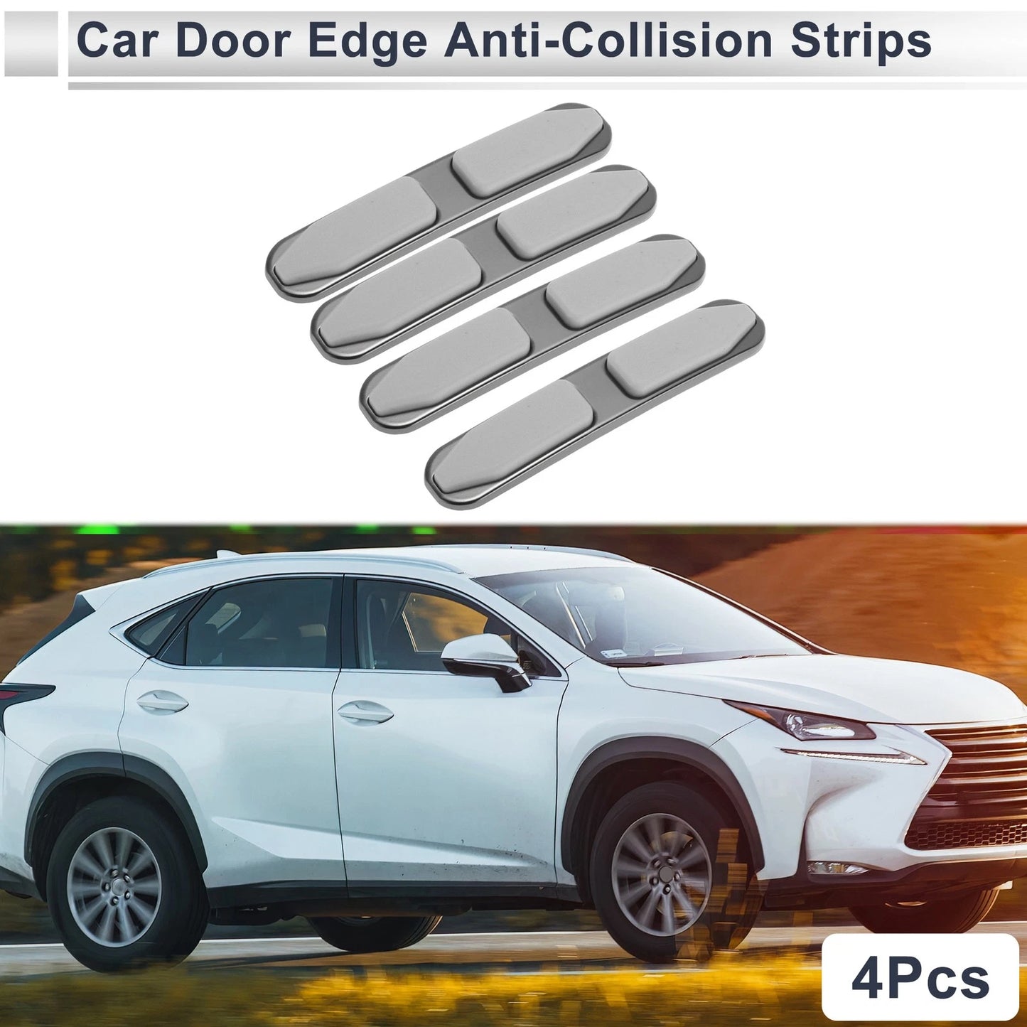 Set of 4 Door Edge Protector Strips for Various Models (Unbranded, White)