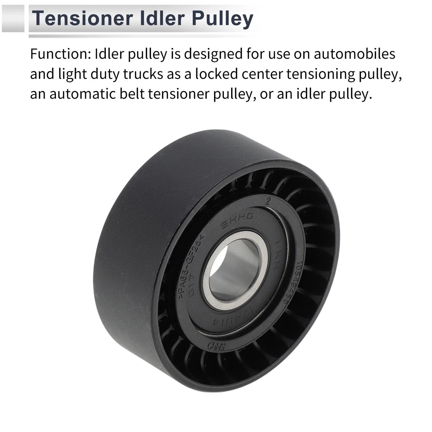 Drive Belt Idler Pulley for Porsche Cayenne (2011-2018) Black 1 x Piece