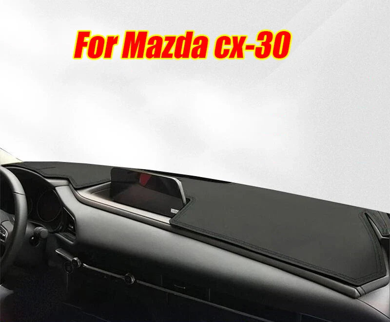 Black Leather Dashboard Cover Dash Protector Pad Mat for Mazda CX-30