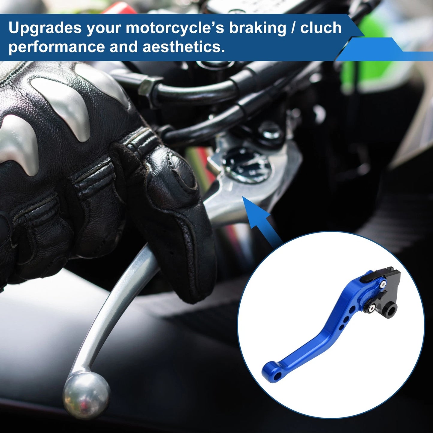Adjustable Short Brake Clutch Lever Set for Kawasaki ZX-9R (2000–2003) Blue