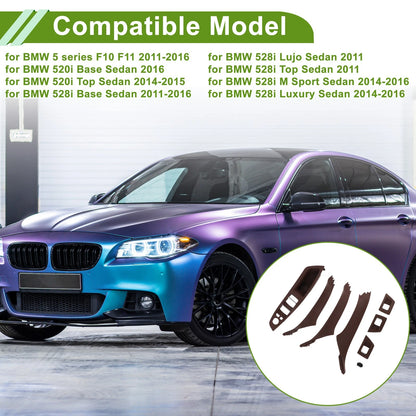 Door Panel Handle Pull Trim Cover for BMW 5 Series (2011–2016) Reddish Brown