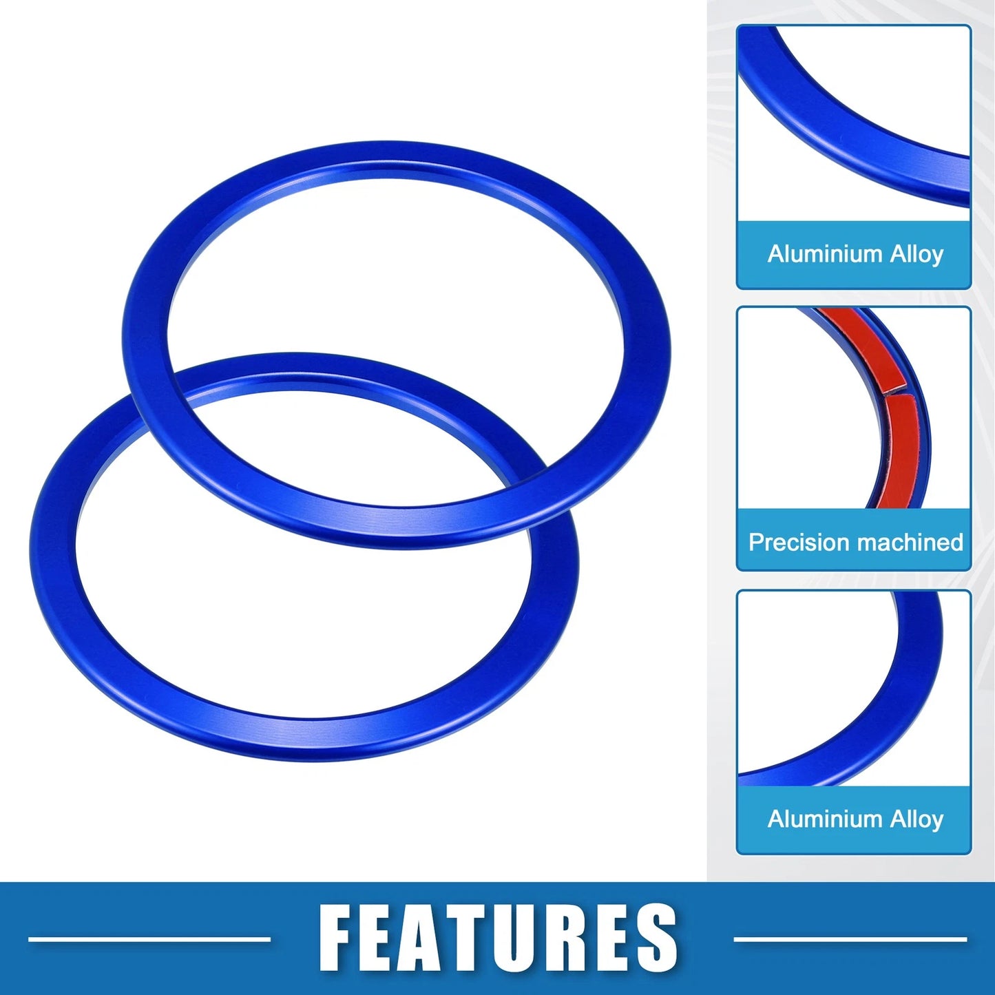 Set of 4 AC Air Vent Outlet Cover Ring Trim for Toyota Tundra (2014–2021) Blue
