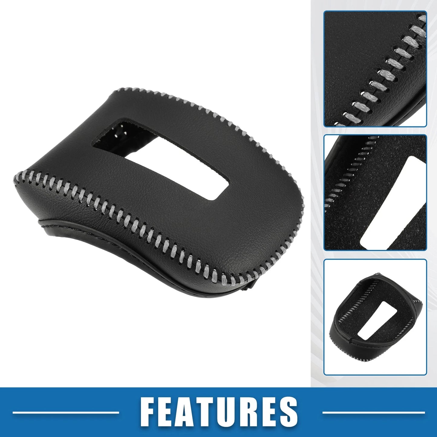 Gear Shifting Knob Cover for Mitsubishi Outlander (2014–2023) Faux Leather Black Gray