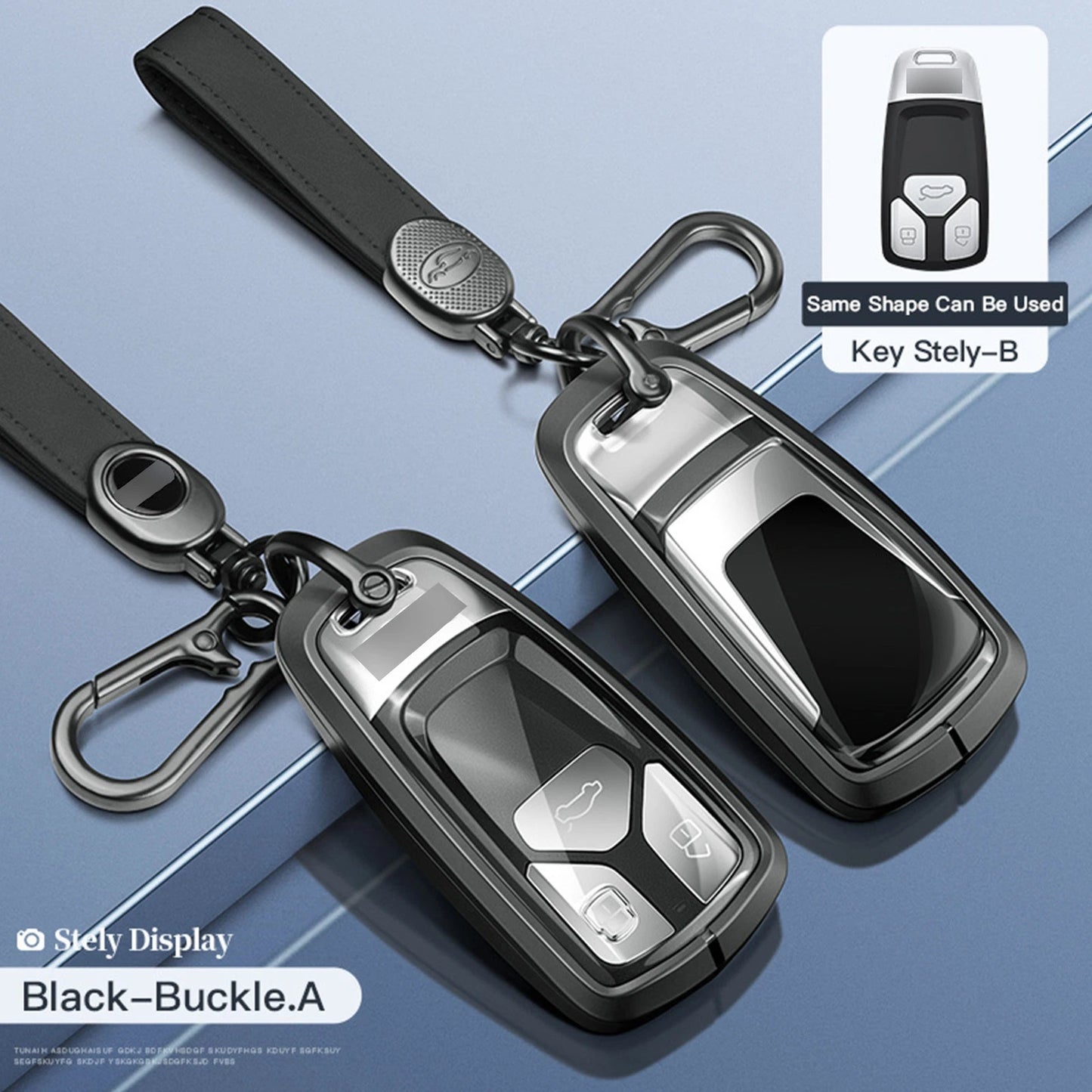 TPU Black Car Key Case Cover for Audi A6L A4L A3 (2010–2023)