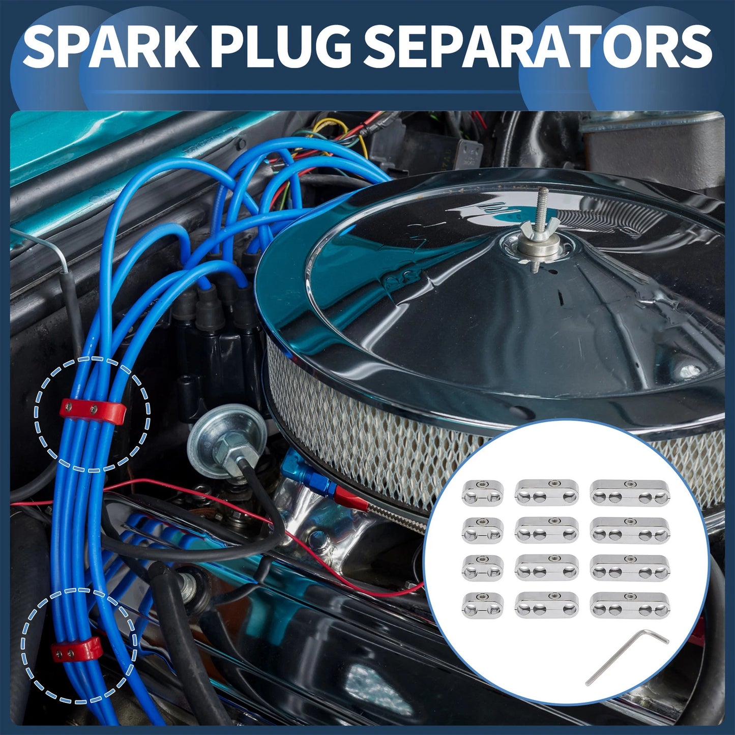 12pcs Spark Plug Wire Dividers for Ford