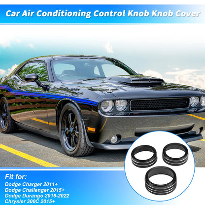 3X Control Switch Knob Button Cover Trim Ring for Dodge Charger (2011–2023)