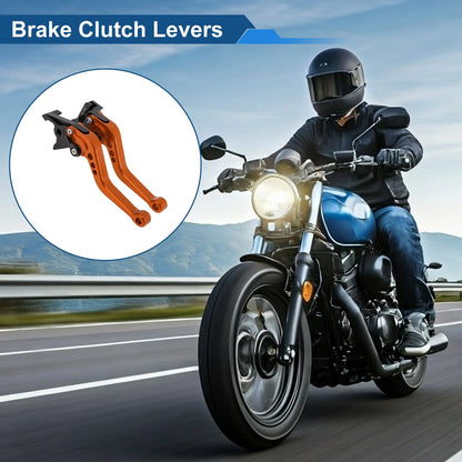 6 Position Adjustable Brake Clutch Levers for Kawasaki Z900 (2017–2024) Orange