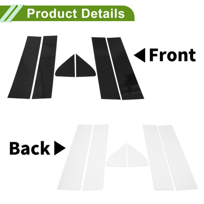 6 Pcs Door Pillar Window Trim for Chevy Silverado (2019–2024) Black