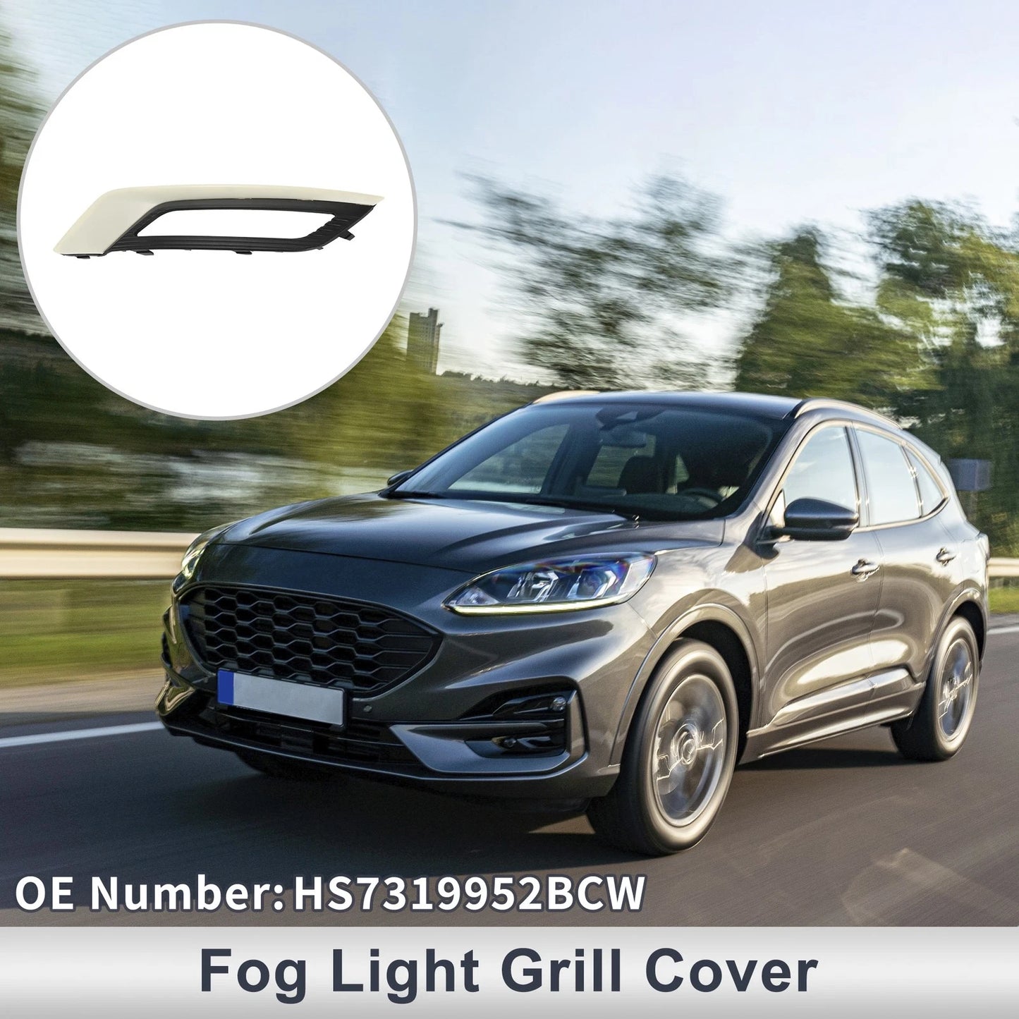 1 Pc Fog Light Grill for Ford Fusion (2017–2018) No.HS7319952BCW