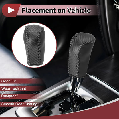 1Pc Gear Shift Knob Cover for Toyota Corolla (2014–2018) Gray Faux Leather